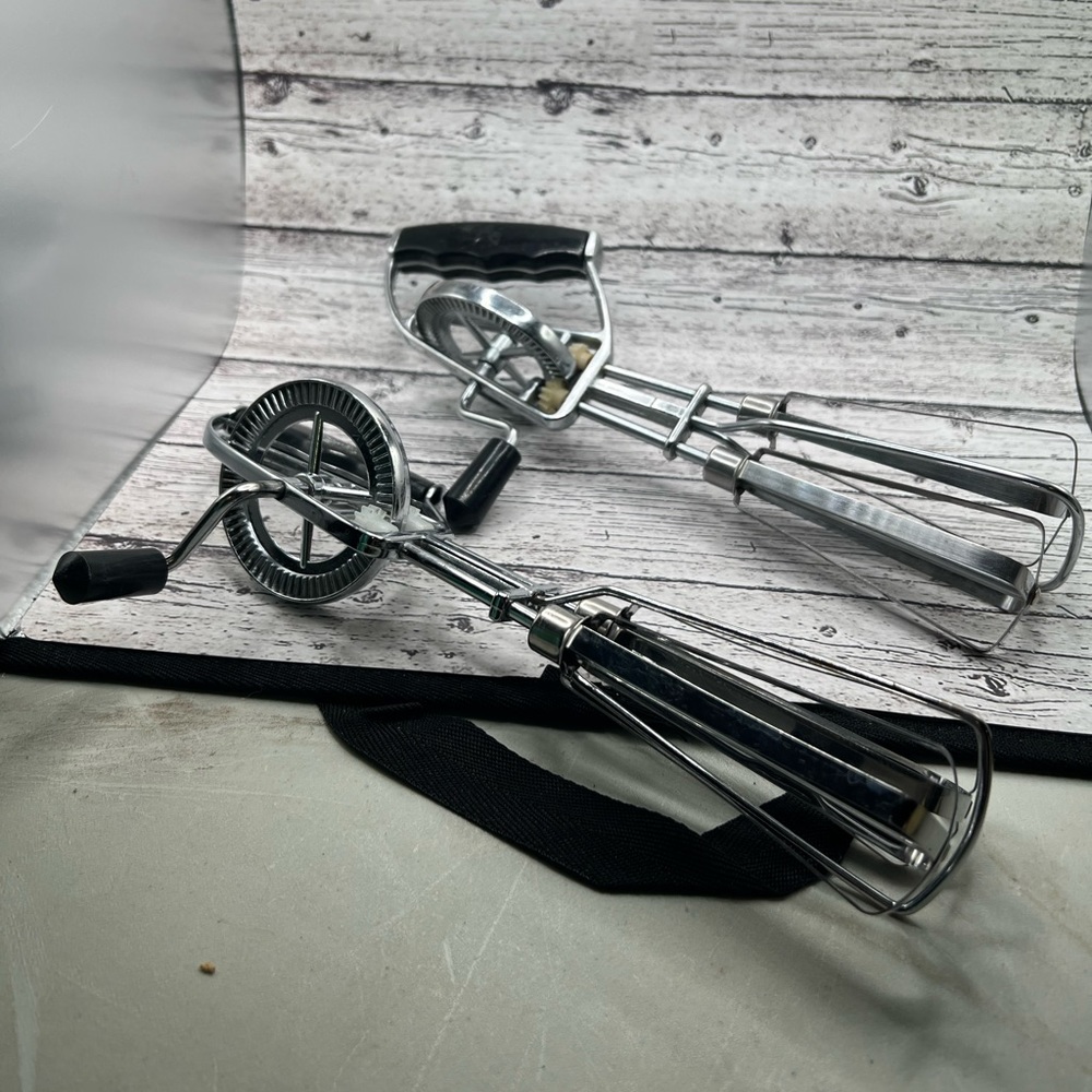 Vintage Egg Beater Metal With Plastic Gears And Handle X 2